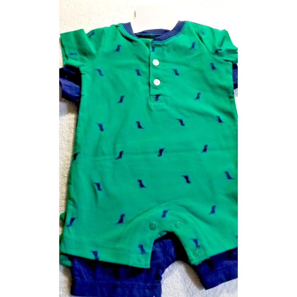 Kids Dinosaur Rompers Set of 2 Blue & Green Size 9 Months New Tags Carter's